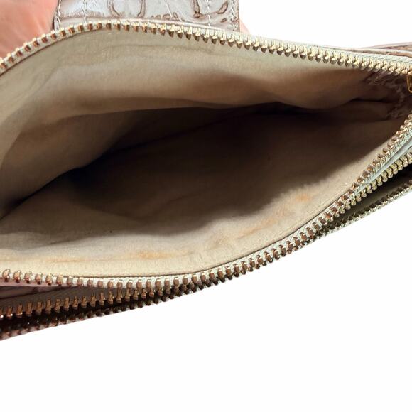 Brahmin Mojito Melbourne Croc Embossed Leather Crossbody Bag Beige and cream - Picture 7 of 9